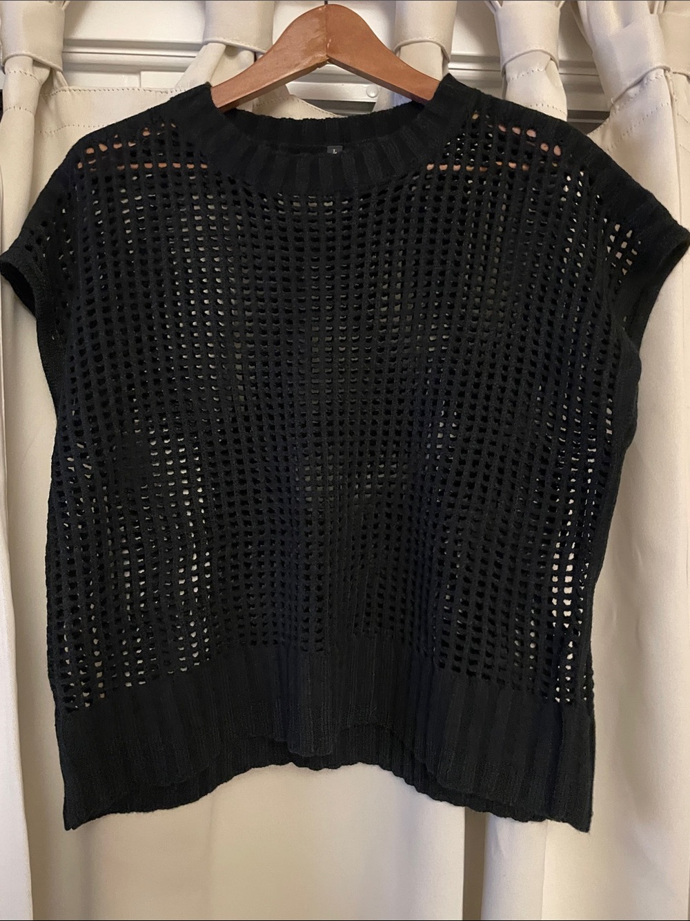 NWOT cropped open stitch summer sweater